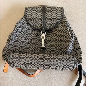 Vintage Coach Black and Grey monogram backpack